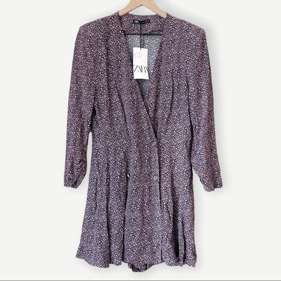 Zara Floral Print Double Breasted Blazer Jumpsuit - Picture 1 of 9